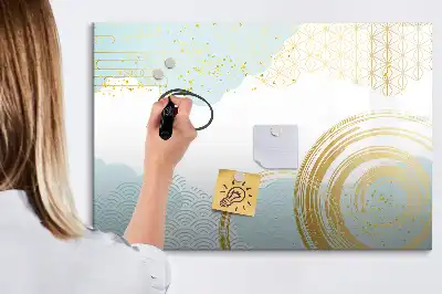 Magnetisch glazen schrijfbord voor notities en foto's met decoratief patroon