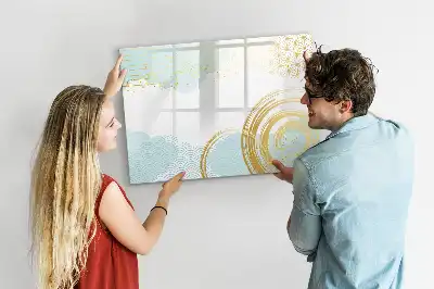 Magnetisch glazen schrijfbord voor notities en foto's met decoratief patroon