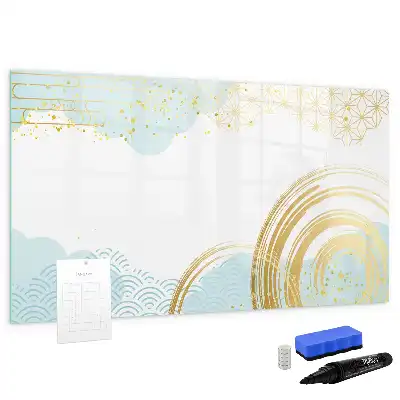 Magnetisch glazen schrijfbord voor notities en foto's met decoratief patroon