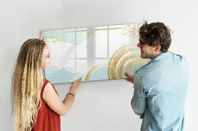 Magnetisch glazen schrijfbord voor notities en foto's met decoratief patroon