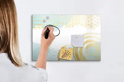 Magnetisch glazen schrijfbord voor notities en foto's met decoratief patroon