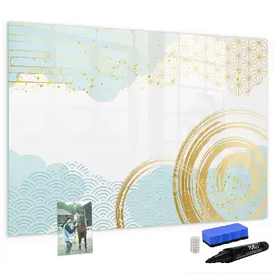 Magnetisch glazen schrijfbord voor notities en foto's met decoratief patroon