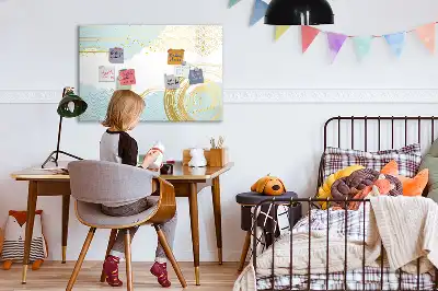 Magnetisch glazen schrijfbord voor notities en foto's met decoratief patroon