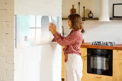 Beschrijfbaar glazen magneetbord met aquarel marmer design