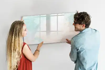 Beschrijfbaar glazen magneetbord met aquarel marmer design