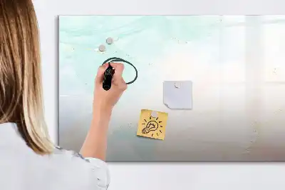Beschrijfbaar glazen magneetbord met aquarel marmer design