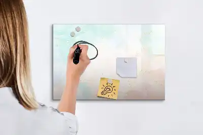 Beschrijfbaar glazen magneetbord met aquarel marmer design