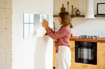Beschrijfbaar glazen magneetbord met aquarel marmer design