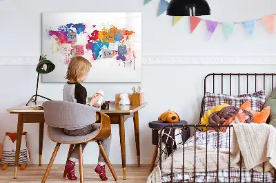 Magnetisch glazen wereldkaart schrijfbord voor notities en foto's