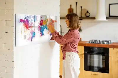Magnetisch glazen wereldkaart schrijfbord voor notities en foto's