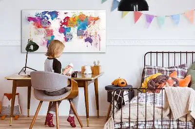 Magnetisch glazen wereldkaart schrijfbord voor notities en foto's