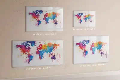 Magnetisch glazen wereldkaart schrijfbord voor notities en foto's