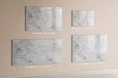 Beschrijfbaar glazen magneetbord met design in betonnen muurlook