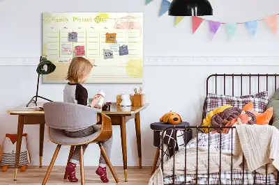 Beschrijfbare glazen familieplanner met magneetbord met stijlvol design