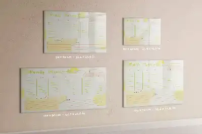 Beschrijfbare glazen familieplanner met magneetbord met stijlvol design