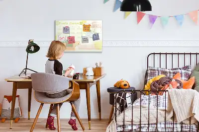 Beschrijfbare glazen familieplanner met magneetbord met stijlvol design