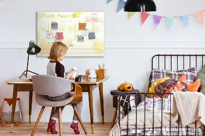 Beschrijfbare glazen familieplanner met magneetbord met stijlvol design