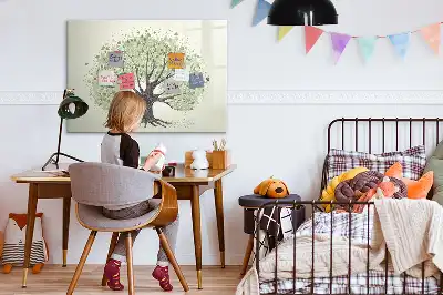 Magnetisch glazen schrijfbord voor notities en foto's grote natuurboom