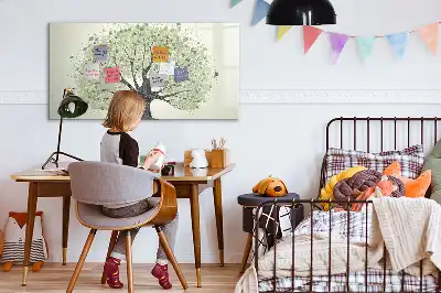 Magnetisch glazen schrijfbord voor notities en foto's grote natuurboom