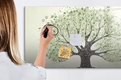 Magnetisch glazen schrijfbord voor notities en foto's grote natuurboom