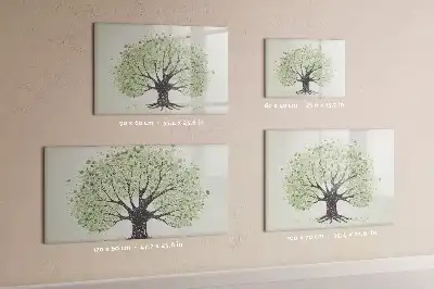 Magnetisch glazen schrijfbord voor notities en foto's grote natuurboom