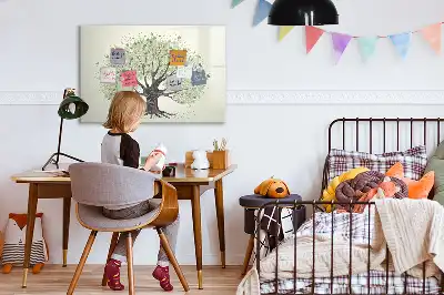 Magnetisch glazen schrijfbord voor notities en foto's grote natuurboom