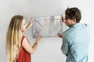 Magnetisch glazen memobord voor notities en foto's met marmerpatroon