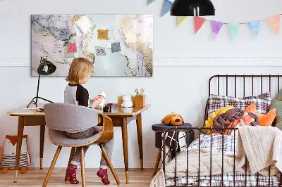 Beschrijfbaar glazen magneetbord met marmer design
