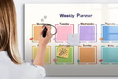 Magnetisch glazen weekplanner geschikt voor notities en foto's