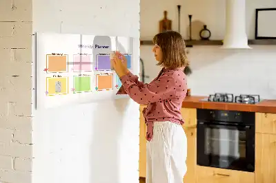 Magnetisch glazen weekplanner geschikt voor notities en foto's