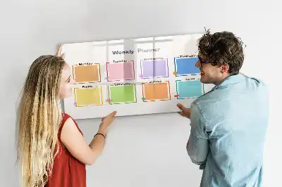 Magnetisch glazen weekplanner geschikt voor notities en foto's