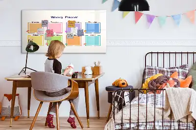 Magnetisch glazen weekplanner geschikt voor notities en foto's