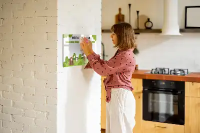 Beschrijfbaar glazen magneetbord met design lestafel