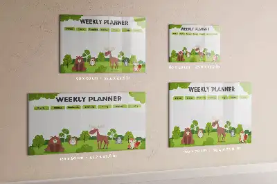 Beschrijfbaar glazen magneetbord met design lestafel