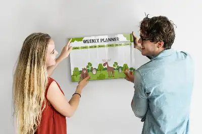 Beschrijfbaar glazen magneetbord met design lestafel