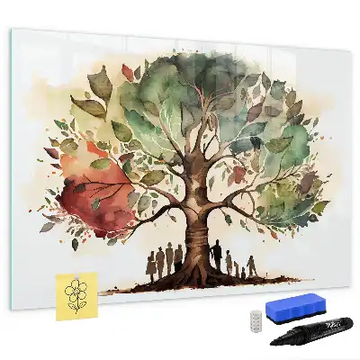 Magnetisch glazen memobord uitvoering stamboom