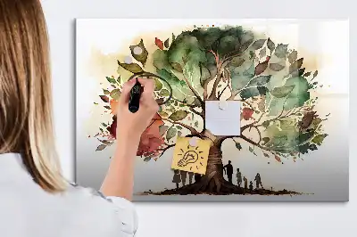 Magnetisch glazen memobord uitvoering stamboom