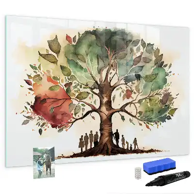 Magnetisch glazen memobord uitvoering stamboom