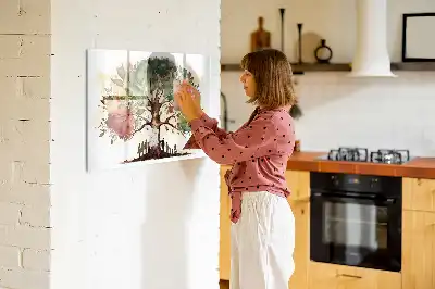 Magnetisch glazen memobord uitvoering stamboom