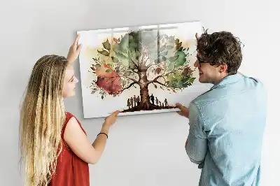 Magnetisch glazen memobord uitvoering stamboom