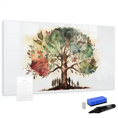 Magnetisch glazen memobord uitvoering stamboom