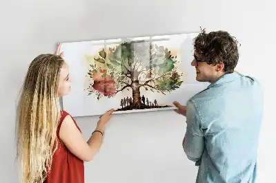 Magnetisch glazen memobord uitvoering stamboom