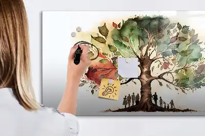 Magnetisch glazen memobord uitvoering stamboom
