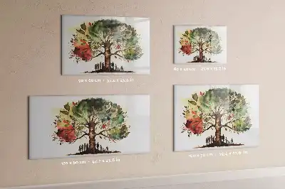 Magnetisch glazen memobord uitvoering stamboom