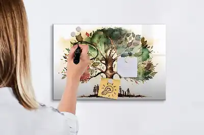 Magnetisch glazen memobord uitvoering stamboom