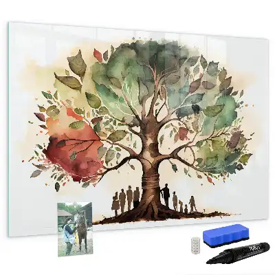 Magnetisch glazen memobord uitvoering stamboom