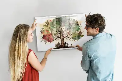 Magnetisch glazen memobord uitvoering stamboom