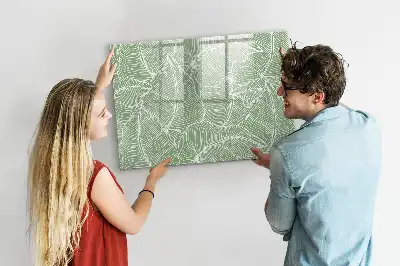 Beschrijfbaar glazen magneetbord met design met patroon van bladeren