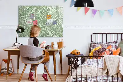 Beschrijfbaar glazen magneetbord met design met patroon van bladeren