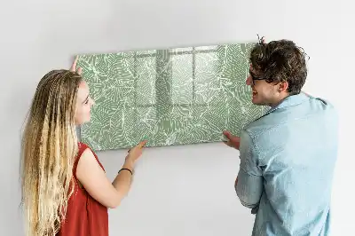 Beschrijfbaar glazen magneetbord met design met patroon van bladeren